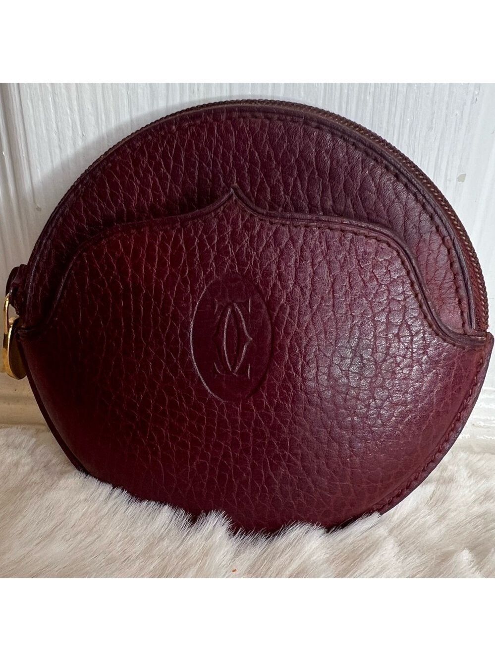 CARTIER MUST De CARTIER COIN CASE BORDEAUX LEATHER